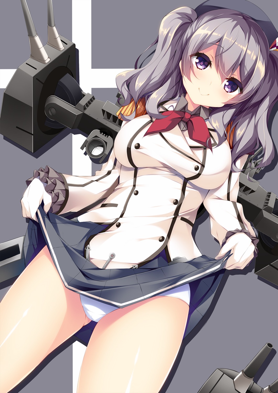 gabao. kantai_collection kashima_(kancolle) pantsu skirt_lift uniform