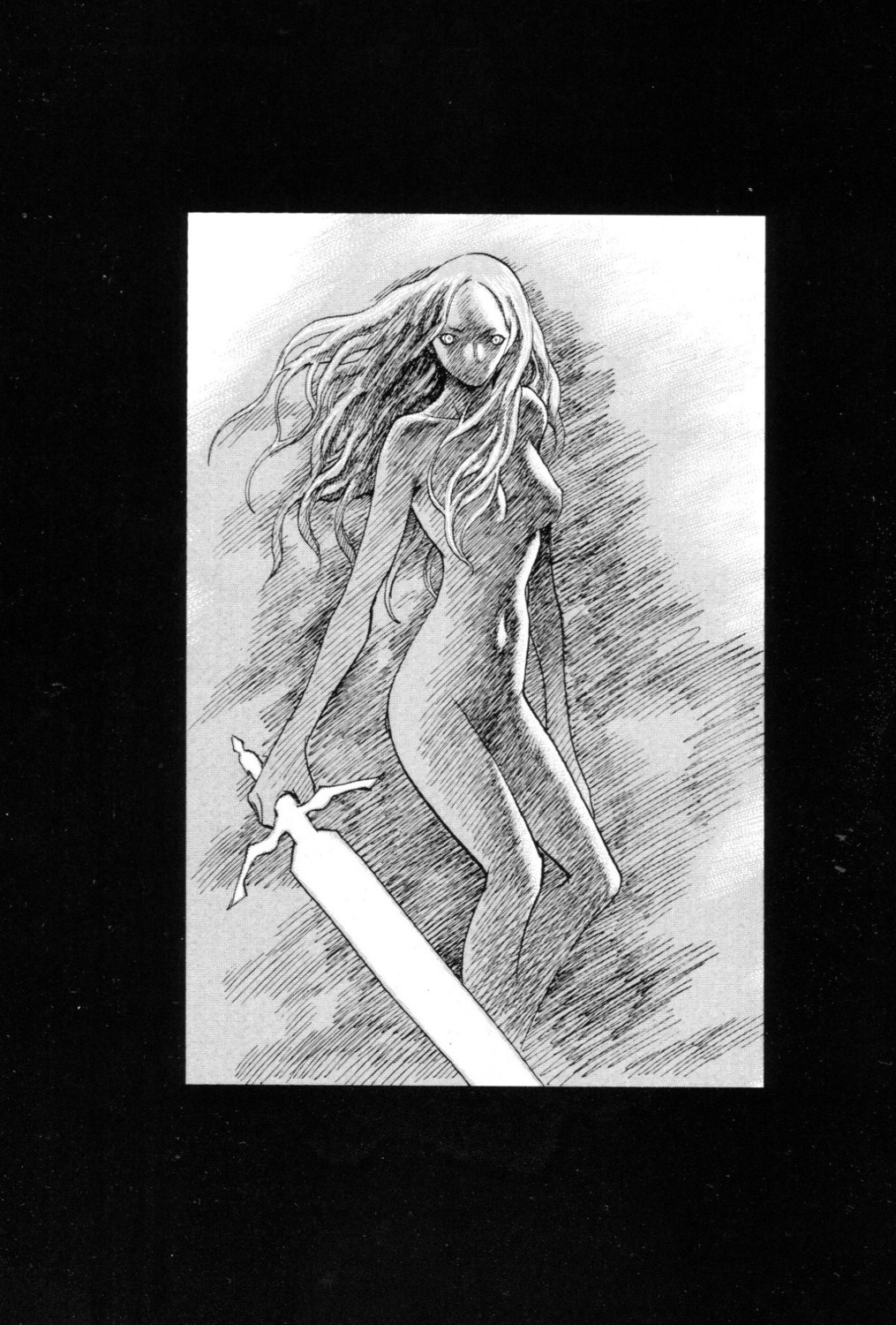 claymore monochrome naked nipples sword yagi_norihiro