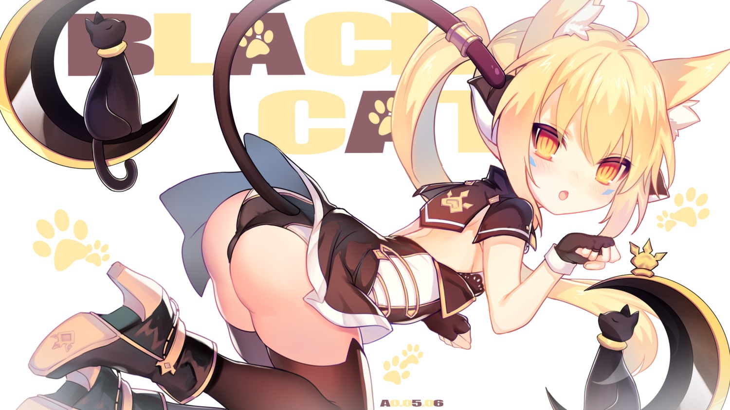 animal_ears ass elsword eve_(elsword) heels nekomimi pantsu tagme tail thighhighs wallpaper