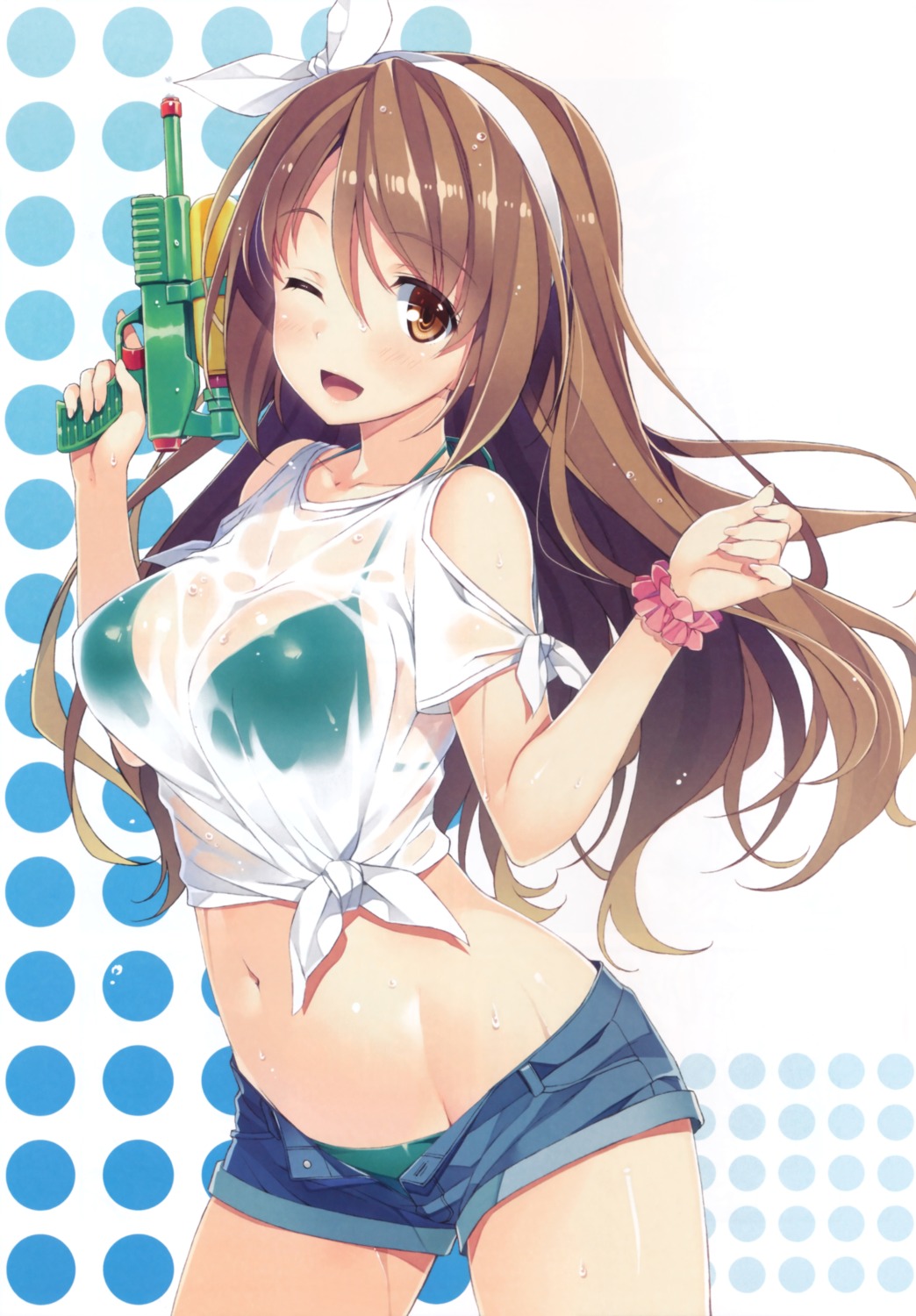 bikini gun ideologue! screening see_through shinmei_akane swimsuits wet_clothes yuuki_hagure