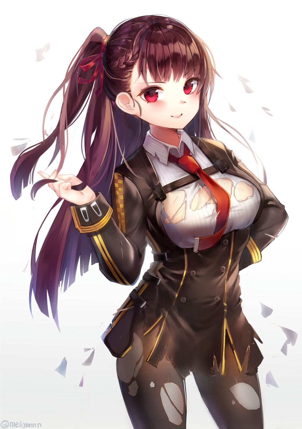 girls_frontline meliyannn pantyhose torn_clothes wa2000_(girls_frontline)