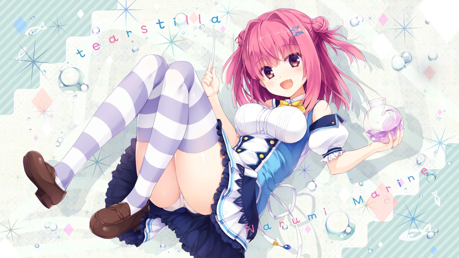 kujiragami_no_tearstilla narumi_marine pantsu seifuku senji thighhighs wallpaper whirlpool