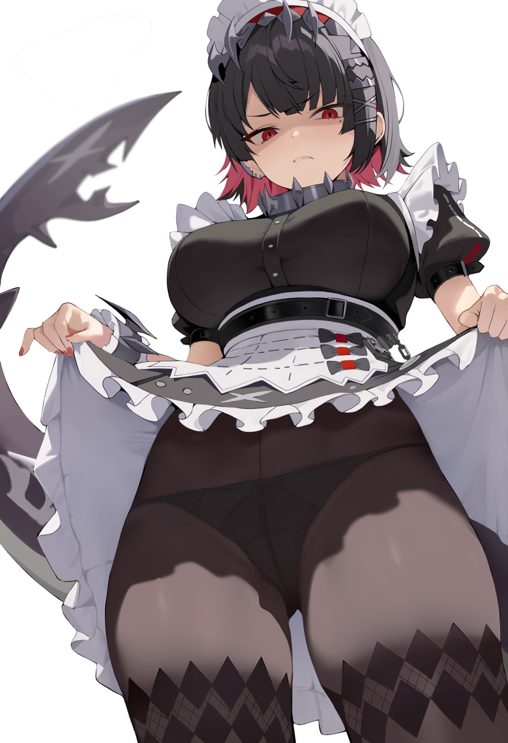 ellen_joe maid pantsu pantyhose redshark skirt_lift tail zenless_zone_zero