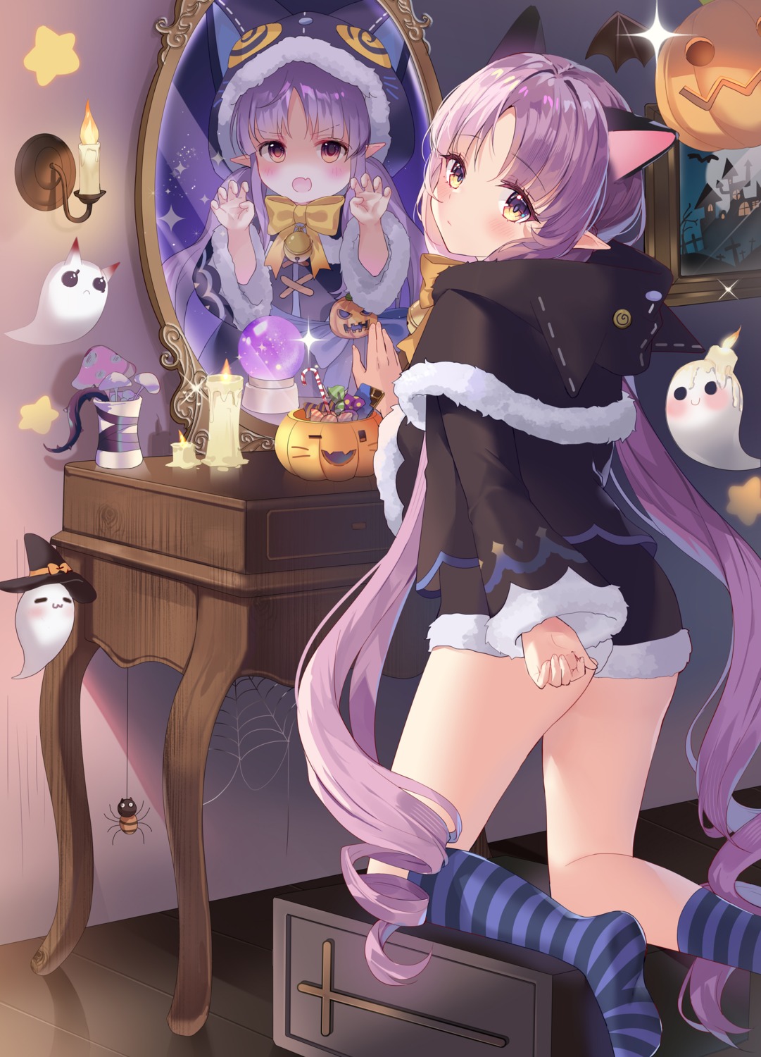 animal_ears halloween hikawa_kyouka hum_(ten_ten) nekomimi pointy_ears princess_connect princess_connect!_re:dive