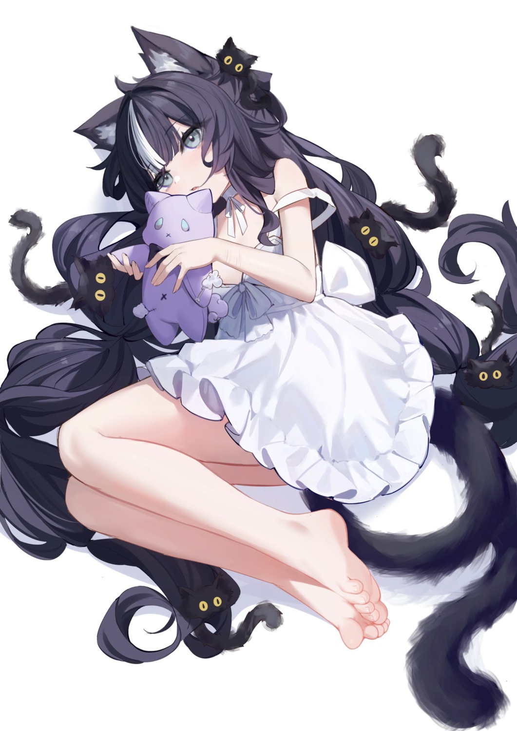 animal_ears dress loli nahaki neko nekomimi no_bra tail