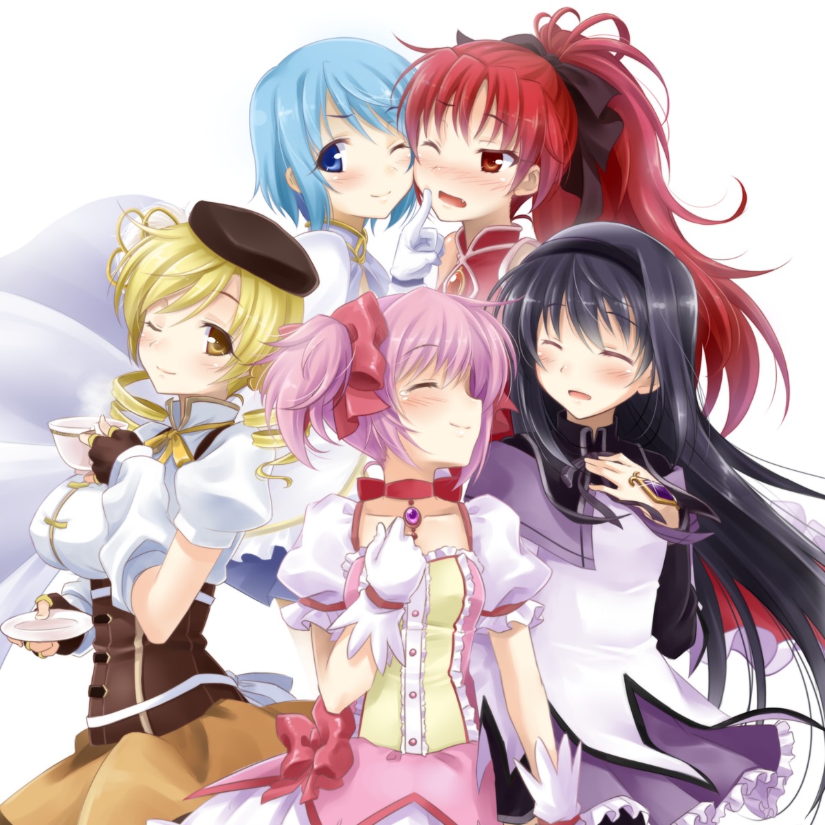 akemi_homura kaname_madoka miki_sayaka okitakung puella_magi_madoka_magica sakura_kyouko tomoe_mami