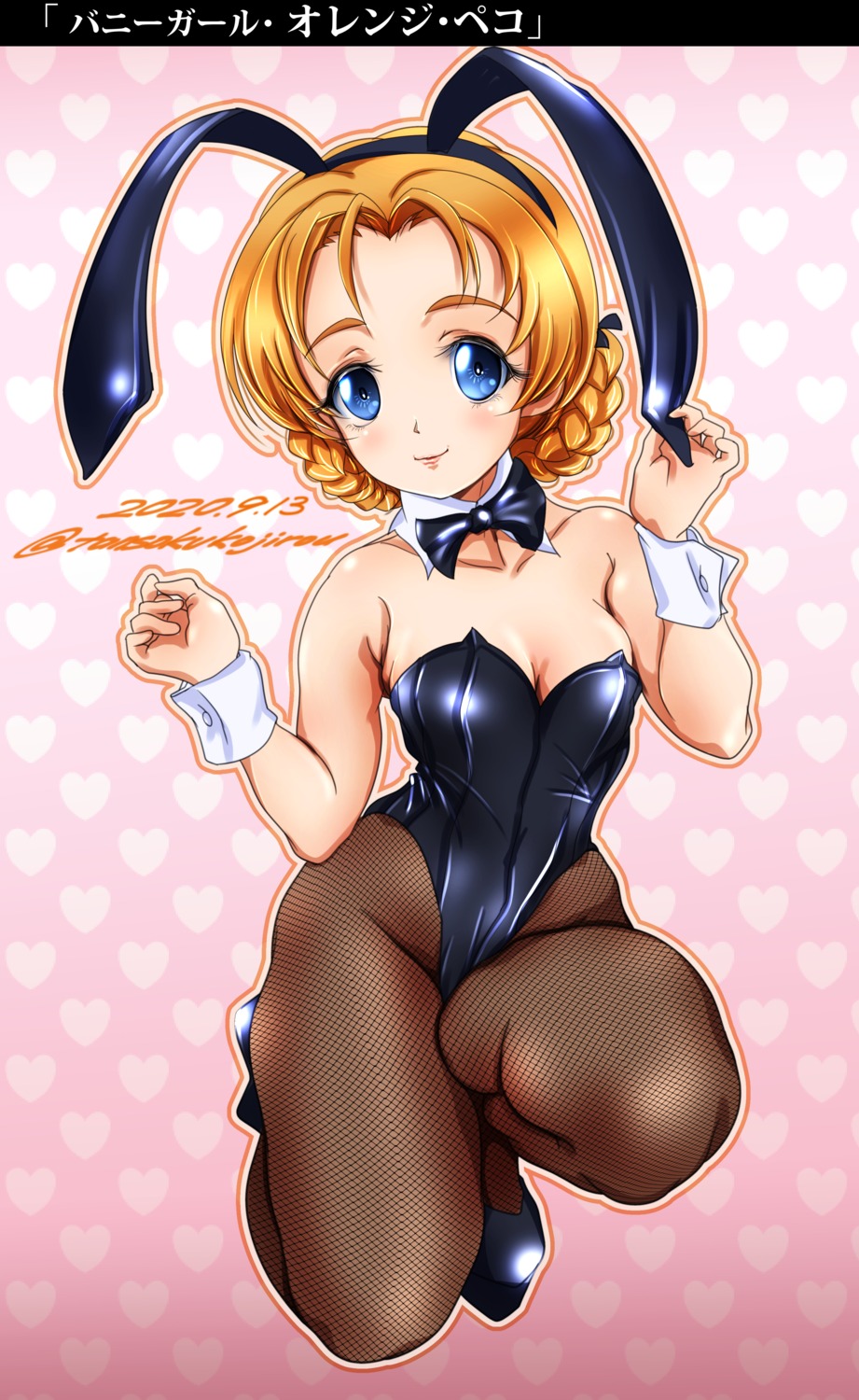 animal_ears bunny_ears bunny_girl fishnets girls_und_panzer no_bra orange_pekoe pantyhose tomokoji