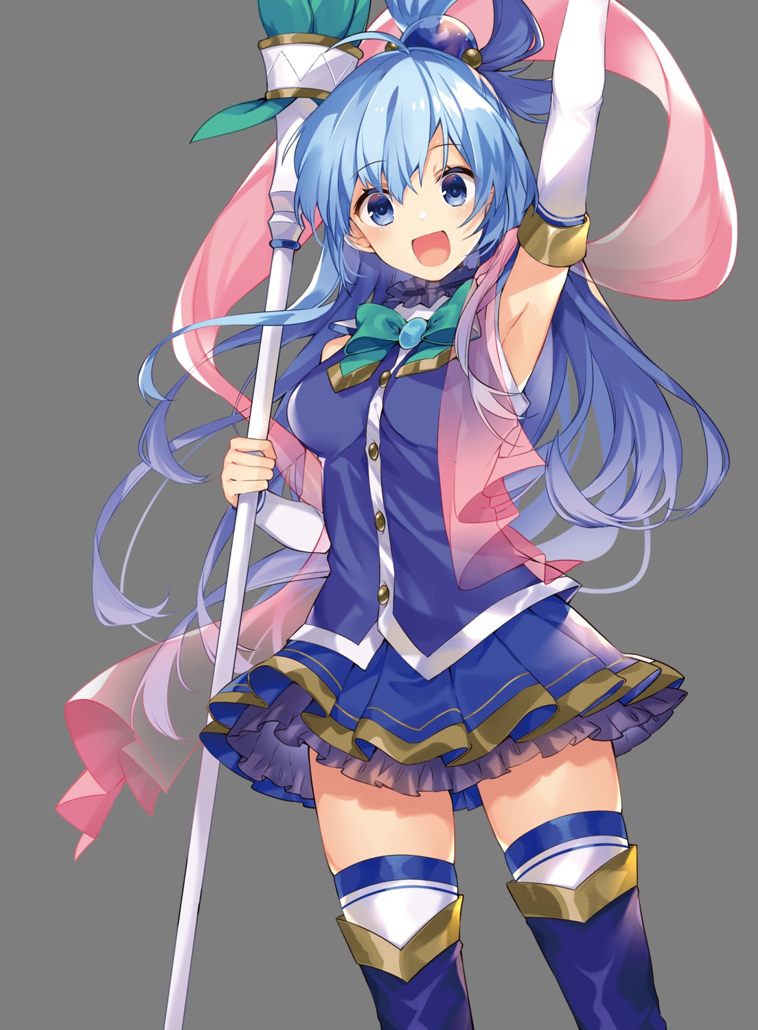 aqua_(konosuba) kono_subarashii_sekai_ni_shukufuku_wo! mishima_kurone thighhighs transparent_png weapon