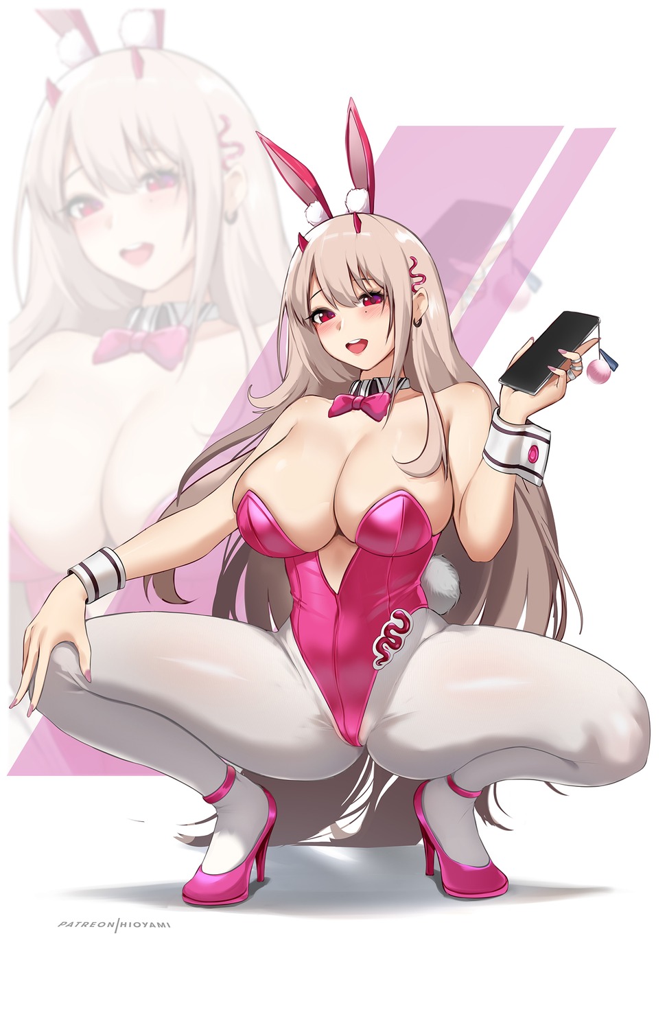 animal_ears bunny_ears bunny_girl goddess_of_victory:_nikke heels hioyami no_bra pantyhose tail viper_(nikke)