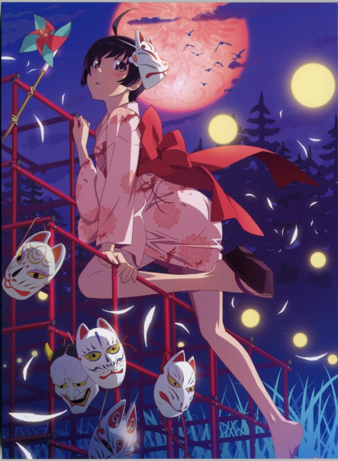 araragi_tsukihi bakemonogatari disc_cover monogatari_(series) nisemonogatari watanabe_akio yukata