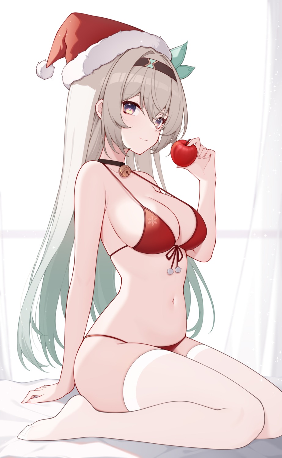 bikini christmas firefly honkai:_star_rail poinia swimsuits thighhighs