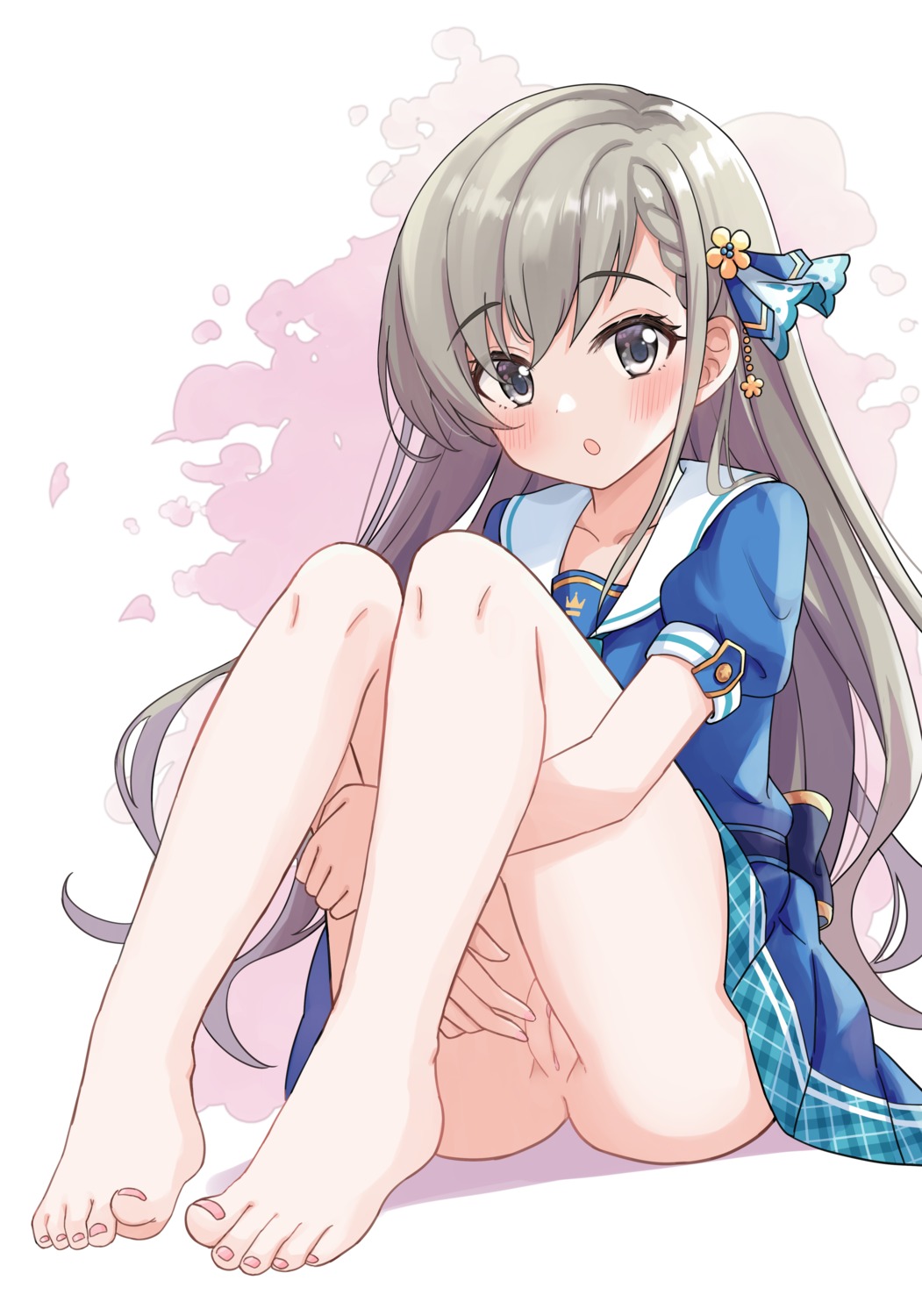 eluthel hisakawa_hayate loli nopan pussy seifuku skirt_lift the_idolm@ster the_idolm@ster_cinderella_girls uncensored