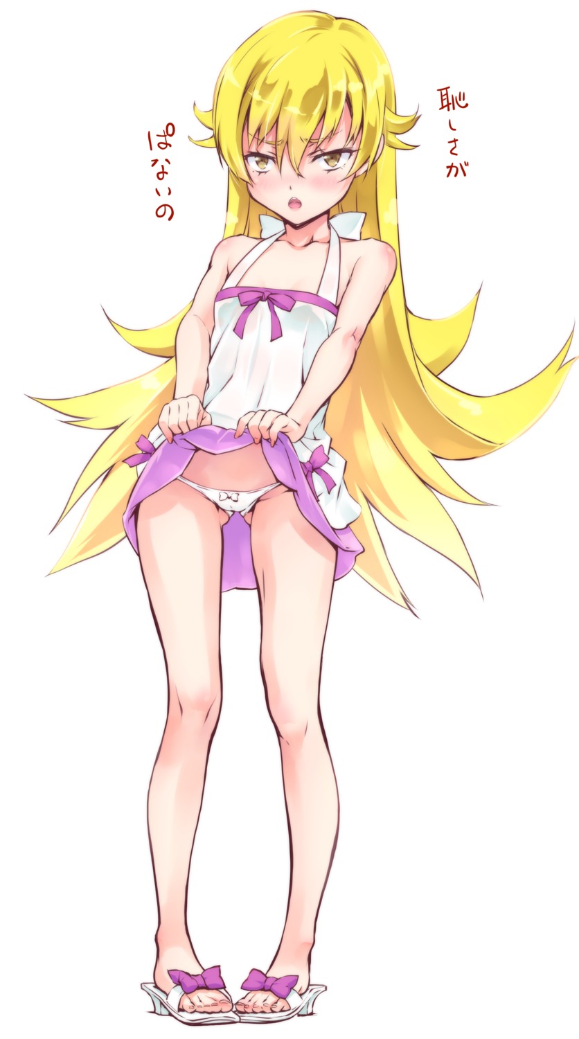 bakemonogatari dress loli monogatari_(series) oshino_shinobu pantsu skirt_lift suzuki24