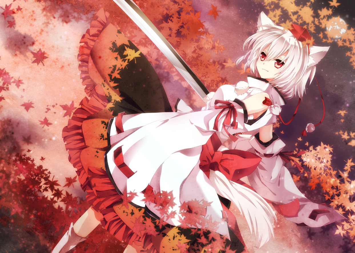 akatsuki_yakyou animal_ears inubashiri_momiji sword tail touhou