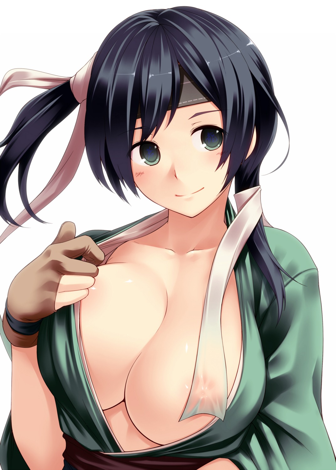 breasts japanese_clothes kantai_collection nipples no_bra open_shirt see_through souryuu_(kancolle) tro