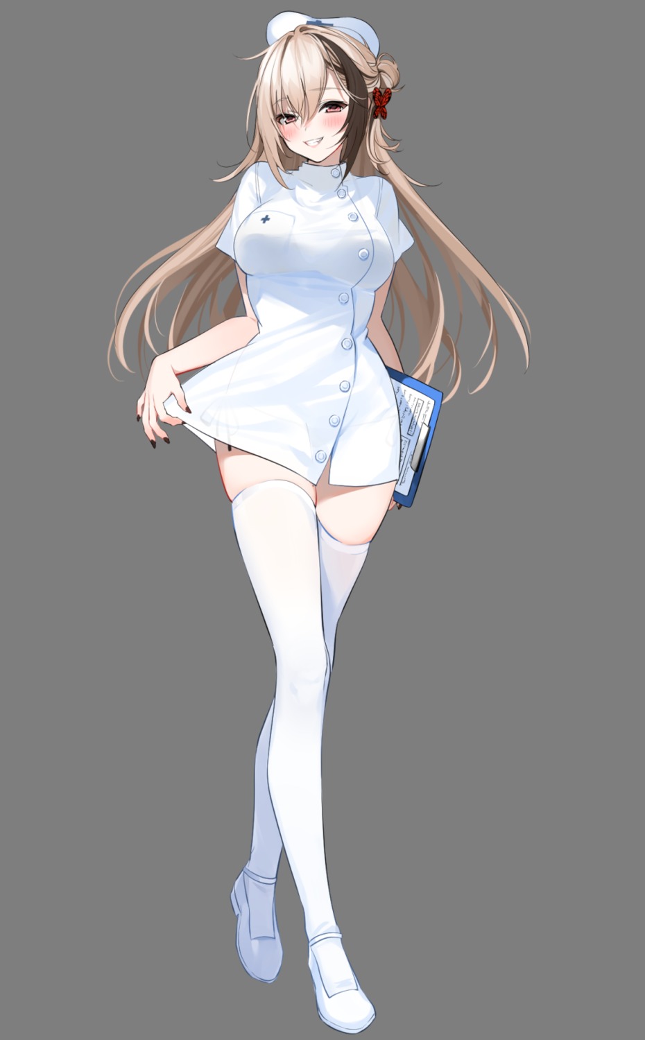 bra nurse pantsu skirt_lift string_panties thighhighs transparent_png xretakex