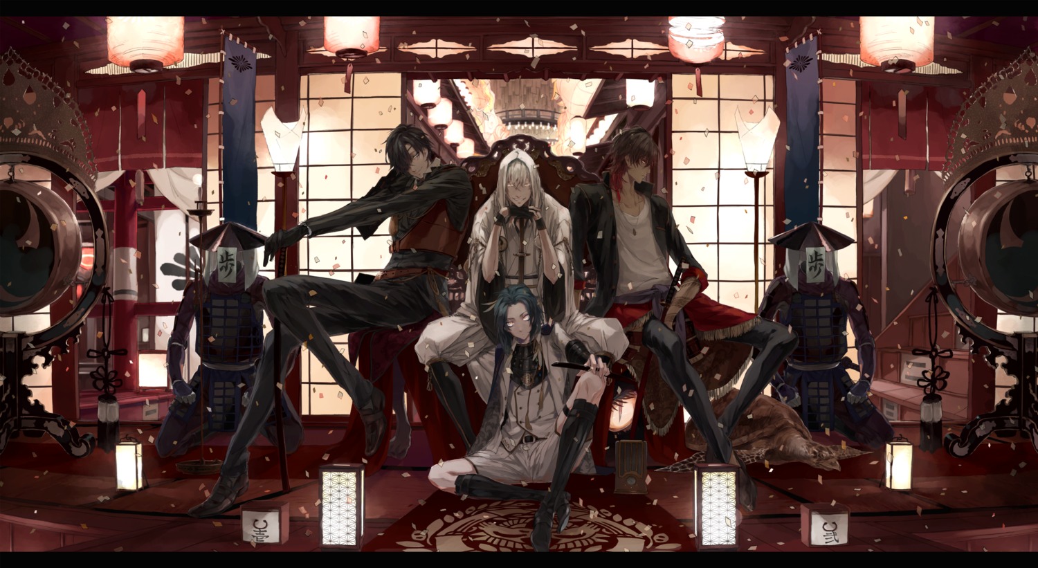 aviquaimots male ookurikara_(tourabu) shokudaikiri_mitsutada taikogane_sadamune touken_ranbu tsurumaru_kuninaga