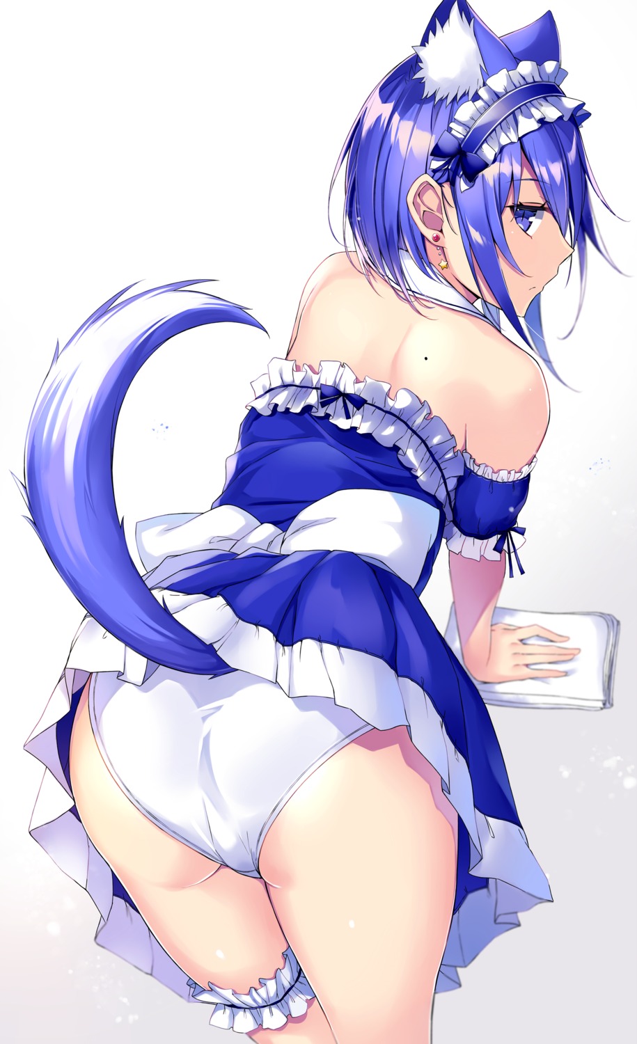 animal_ears ass garter kurebayashi_noe maid nekomimi pantsu skirt_lift tail