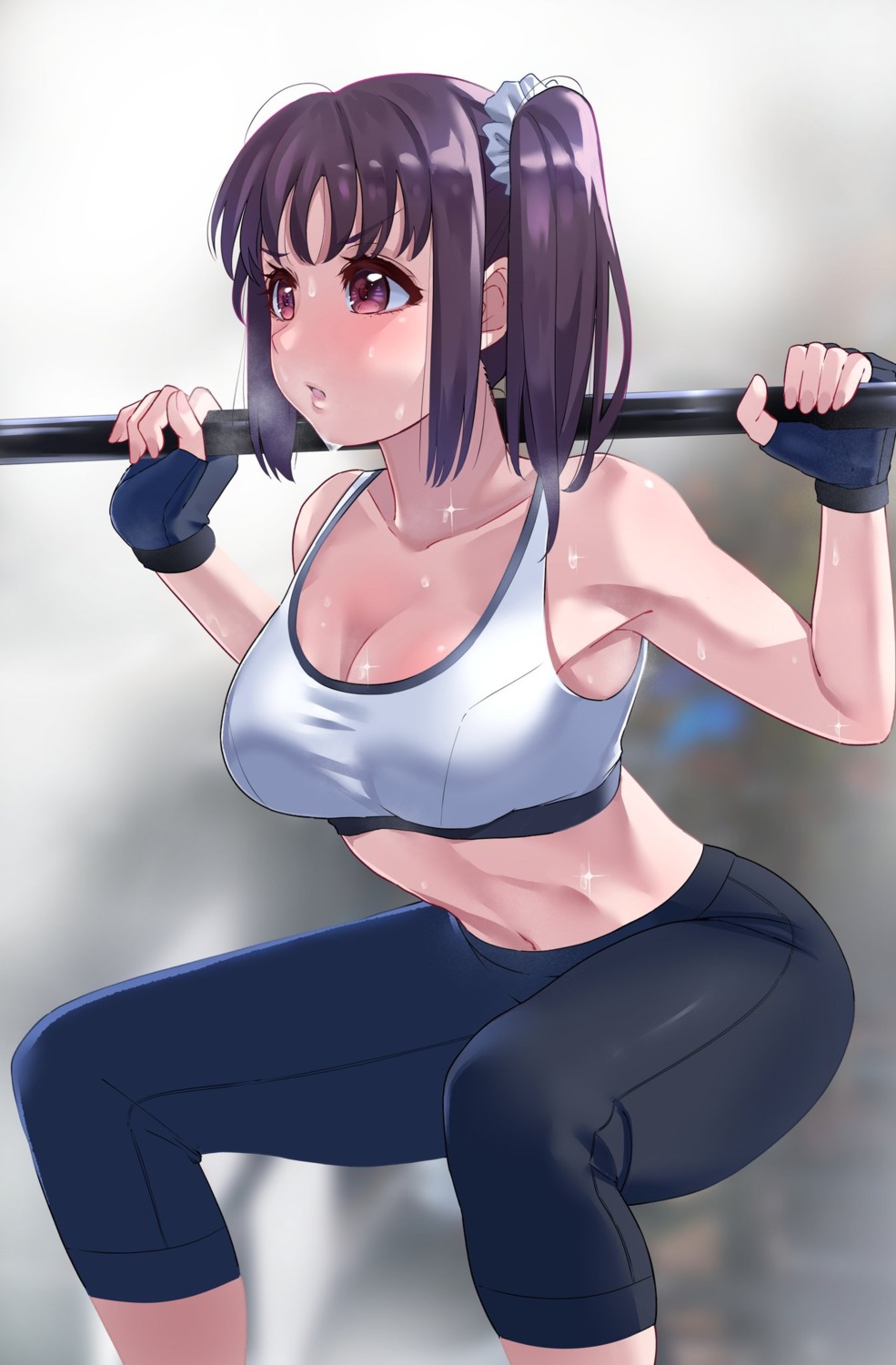 cleavage gym_uniform igarashi_kyouhei wet