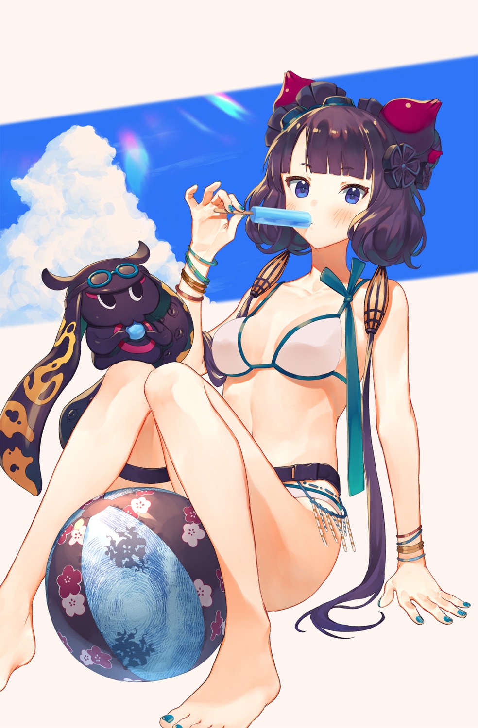 bikini cleavage fate/grand_order katsushika_hokusai_(fate) kotoribako swimsuits