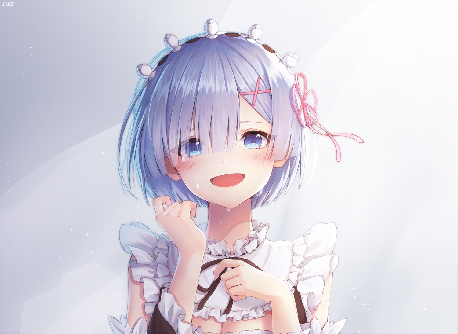 cleavage inosia maid re_zero_kara_hajimeru_isekai_seikatsu rem_(re_zero)