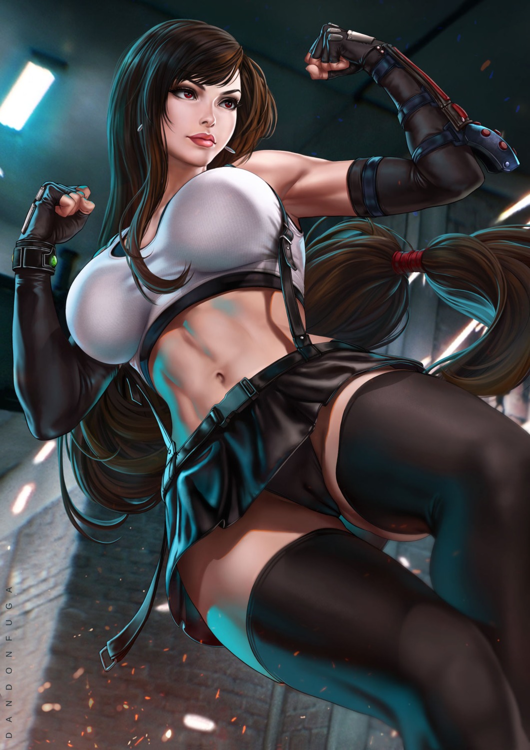 cameltoe dandon_fuga final_fantasy final_fantasy_vii pantsu thighhighs tifa_lockhart