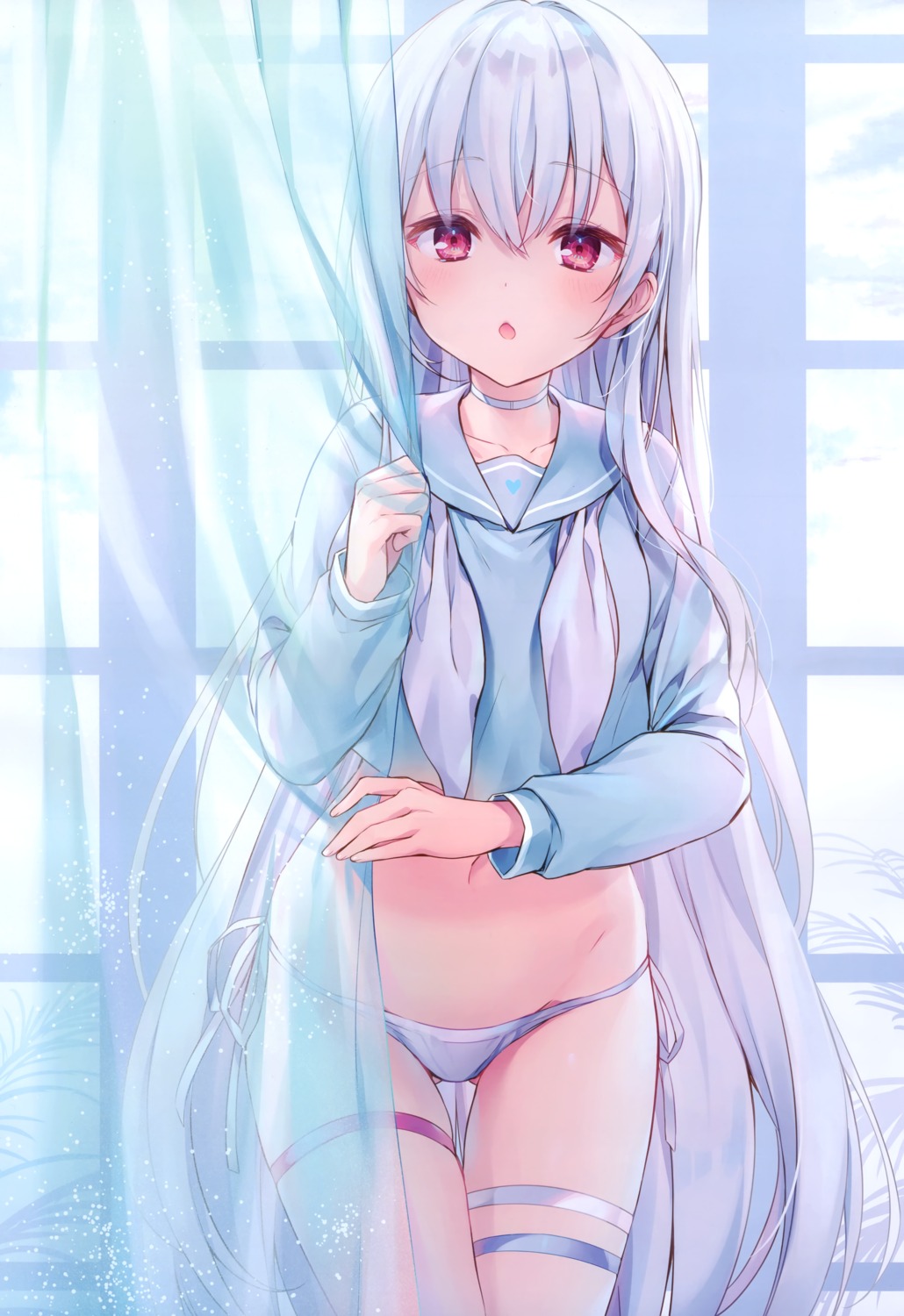 garter komeshiro_kasu pantsu seifuku string_panties yobi_gakka