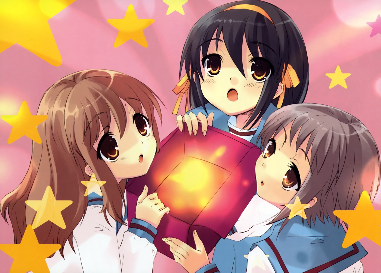 asahina_mikuru ito_noizi nagato_yuki seifuku suzumiya_haruhi suzumiya_haruhi_no_yuuutsu