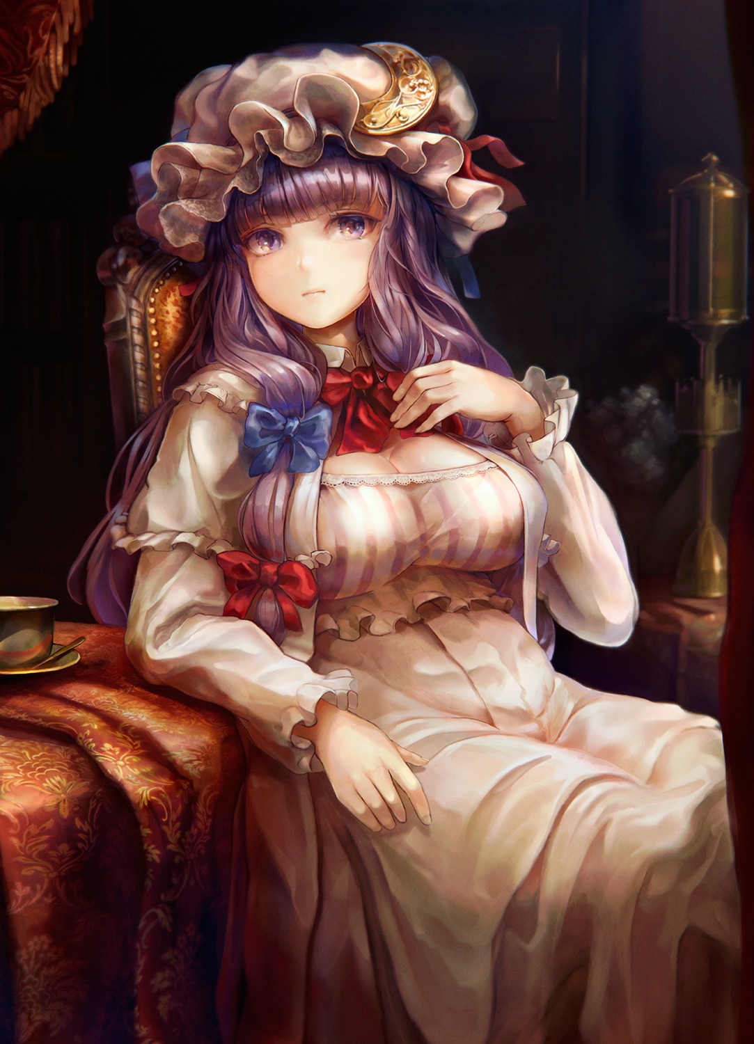 cleavage dress patchouli_knowledge tocope touhou