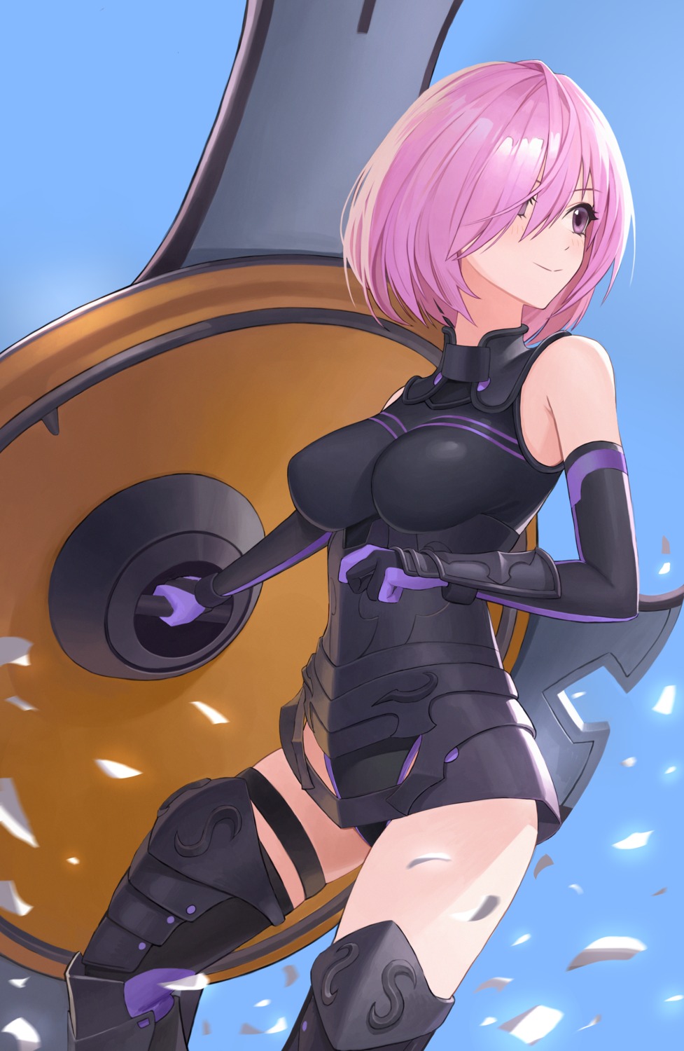 armor fate/grand_order garter leotard mash_kyrielight thighhighs