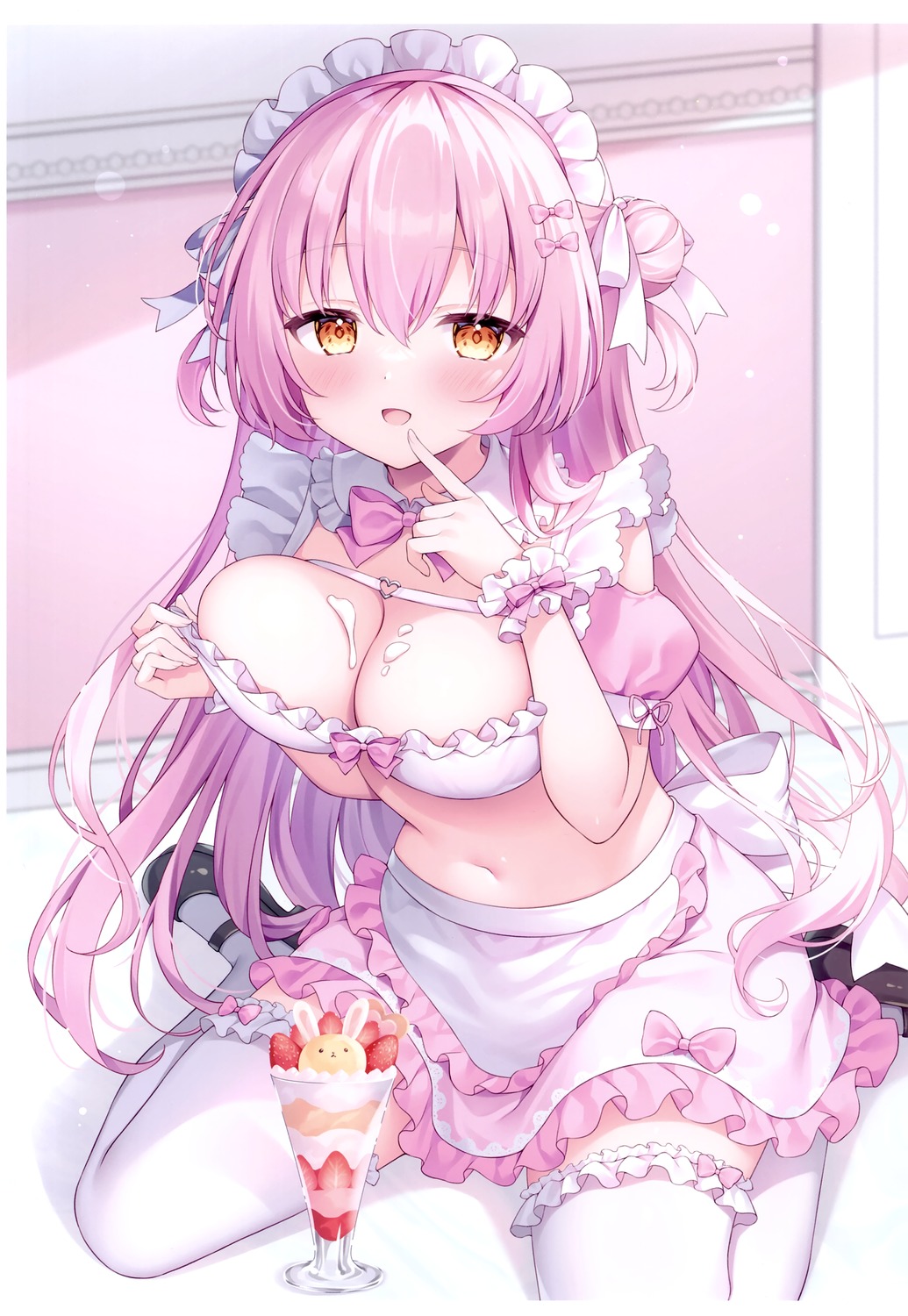 cream maid no_bra shiono_room siooooono thighhighs