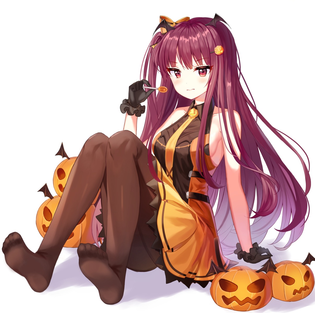 dress feet girls_frontline halloween niji_(rudduf232) pantyhose wa2000_(girls_frontline)