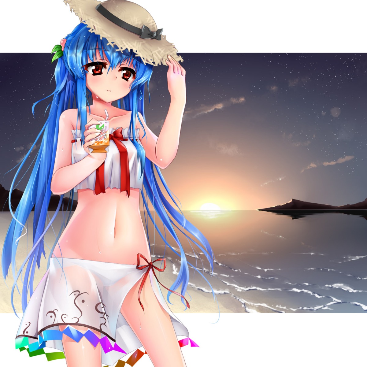 hinanawi_tenshi mijinko swimsuits touhou