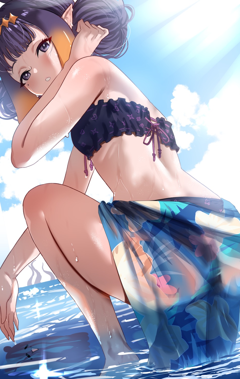 ass bikini hololive hololive_english loli ninomae_ina'nis pointy_ears redi_(rasec_asdjh) see_through swimsuits wet