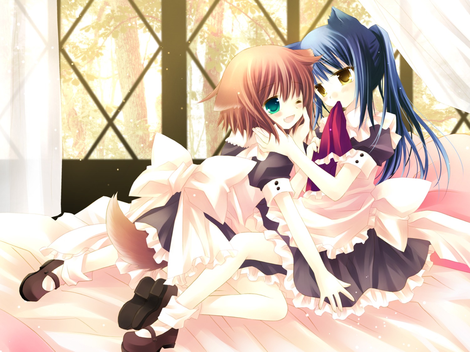 animal_ears hinata_(sakurazawa_izumi) maid nekomimi pure_pure sakurazawa_izumi tobari wallpaper