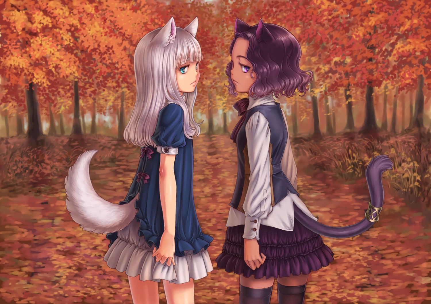 animal_ears kosai_takayuki tail thighhighs