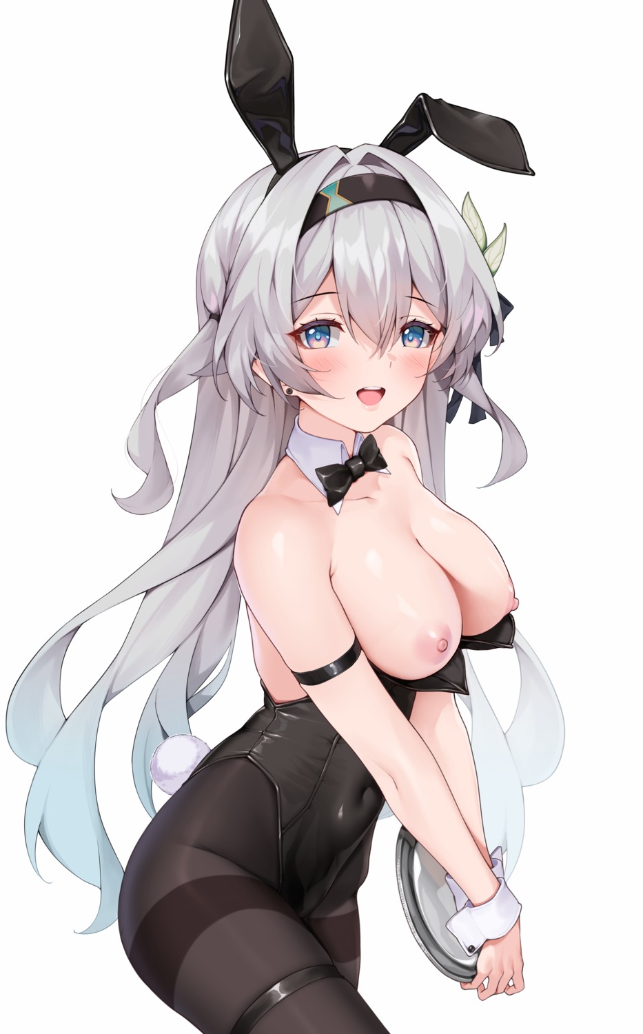 animal_ears breasts bunny_ears bunny_girl firefly garter honkai:_star_rail matrix16 nipples no_bra pantyhose tail