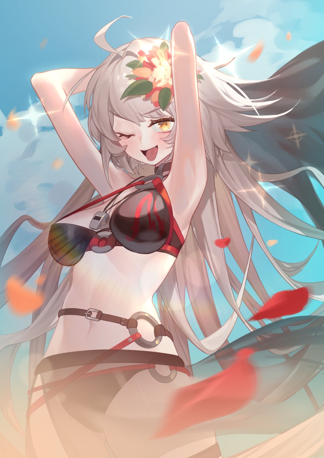 bikini fate/grand_order garter jeanne_d'arc jeanne_d'arc_(alter)_(fate) sb_lama swimsuits