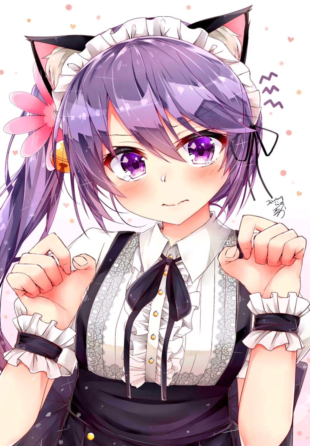 akebono_(kancolle) animal_ears kantai_collection maid nekomimi rouka