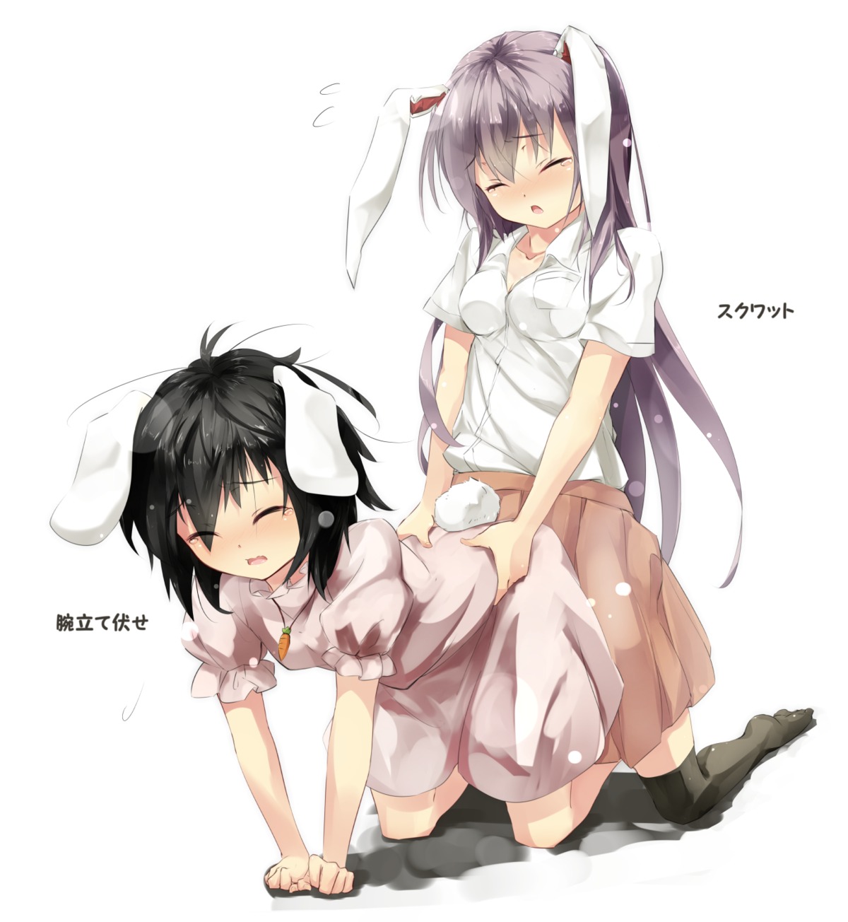 animal_ears bunny_ears gorilla_(bun0615) inaba_tewi reisen tail thighhighs touhou yuri