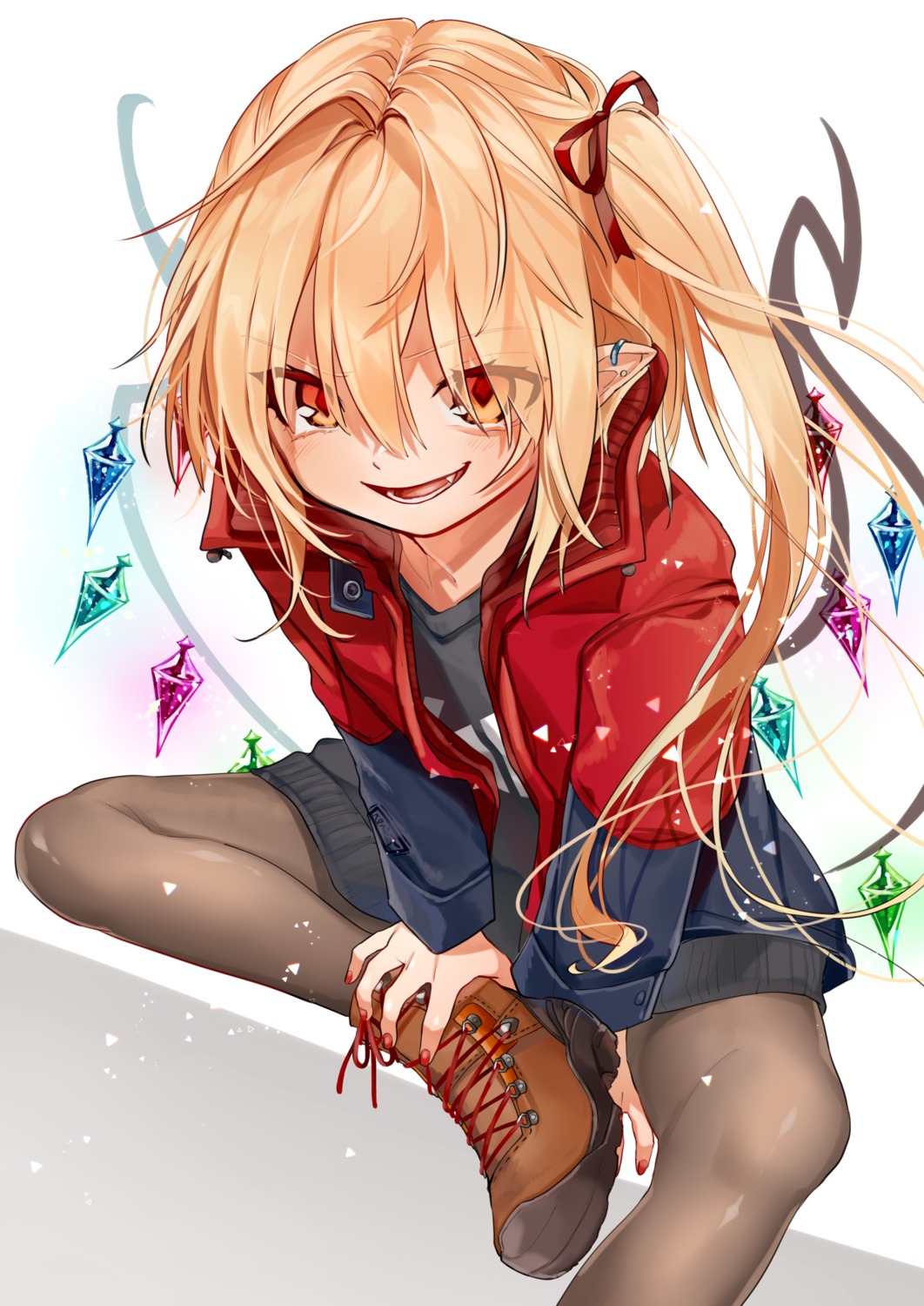 flandre_scarlet gotoh510 pantyhose pointy_ears possible_duplicate touhou wings
