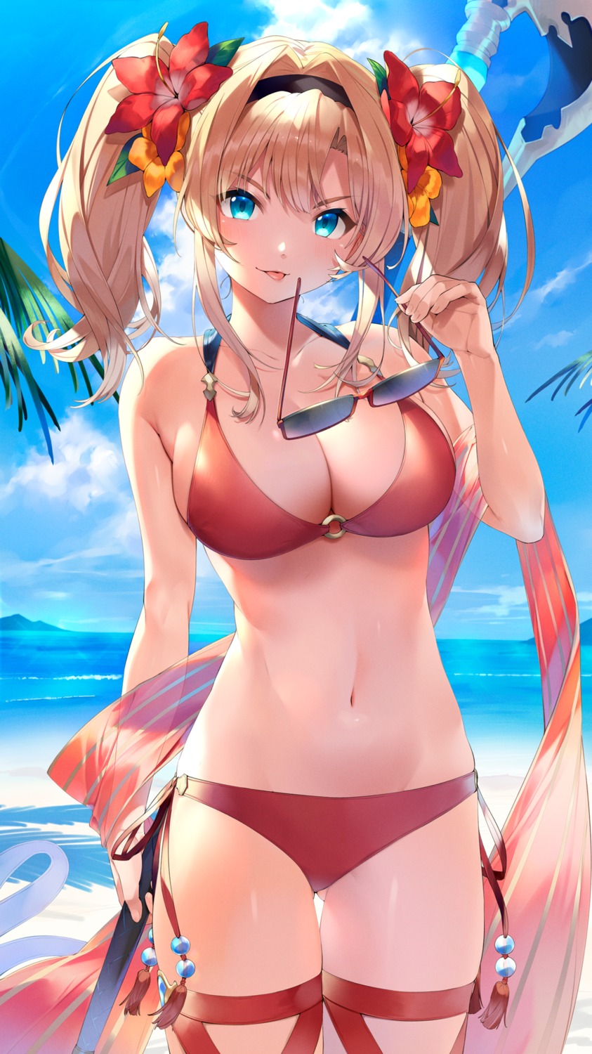 bikini garter granblue_fantasy megane nezumi_doshi swimsuits zeta_(granblue_fantasy)