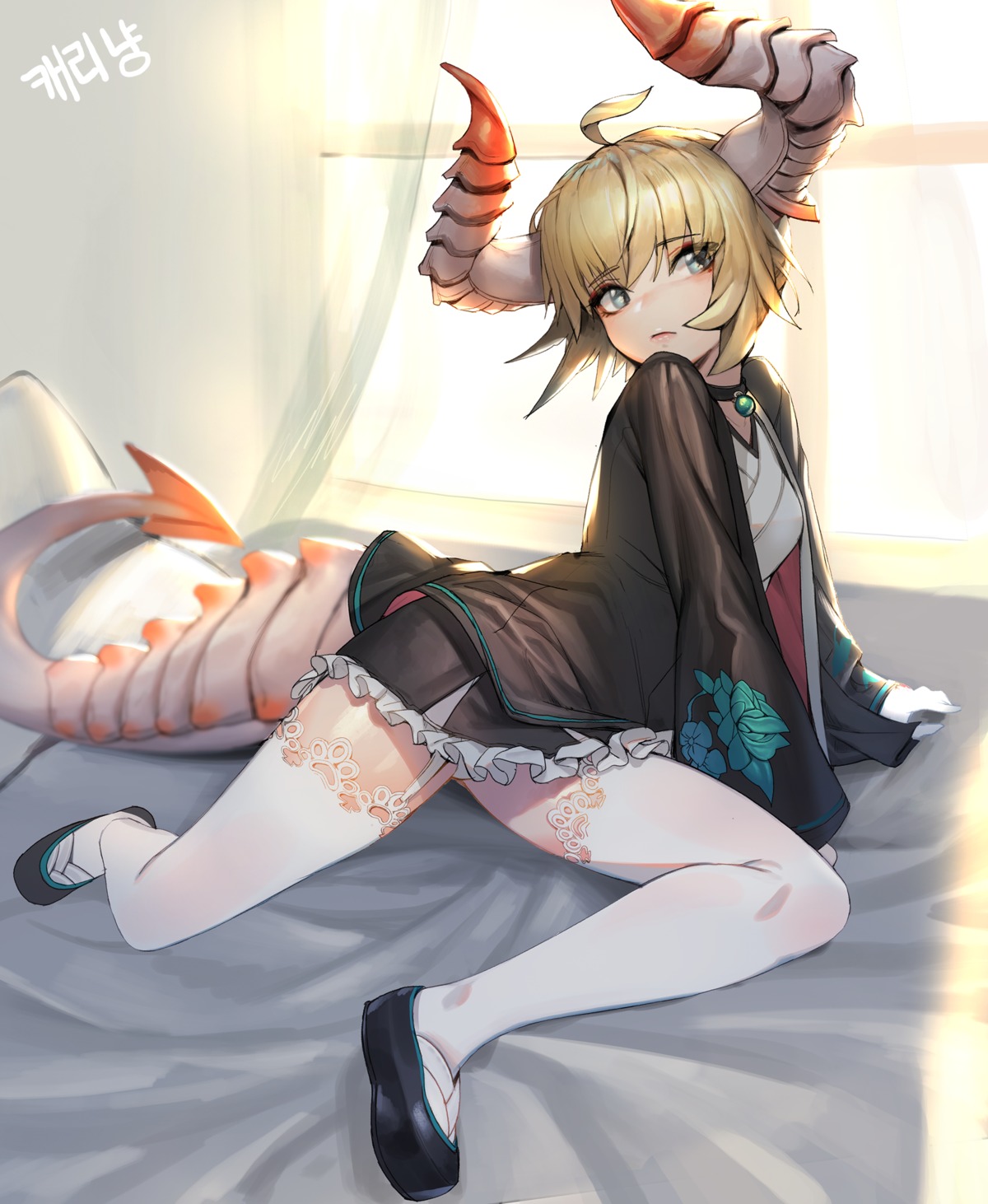 horns romana stockings tail thighhighs