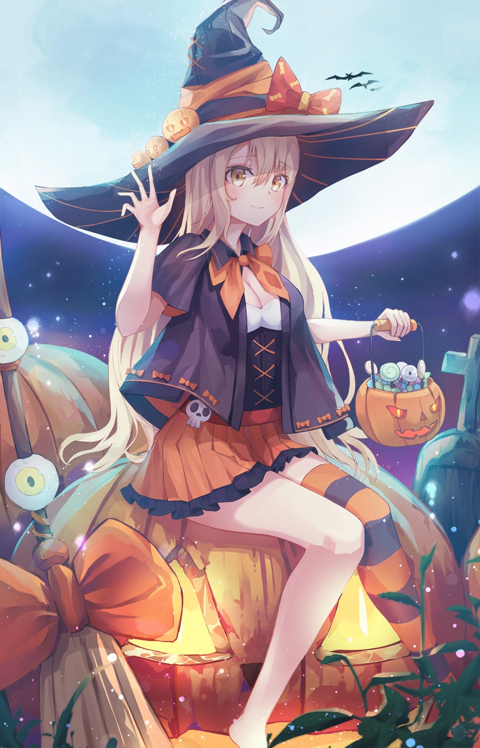 cleavage doroshi halloween thighhighs witch