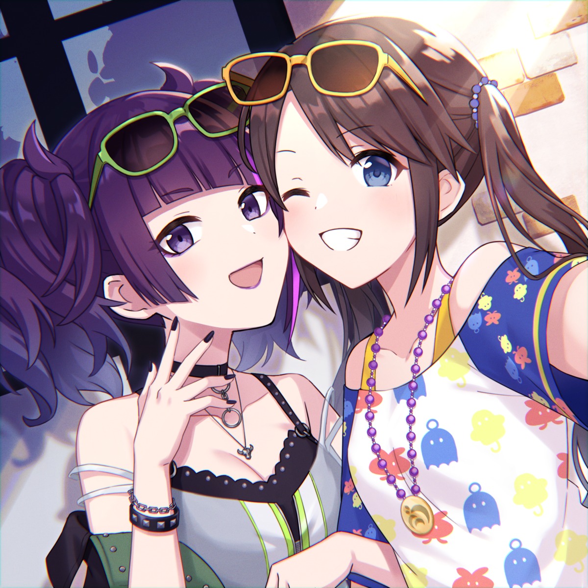 23nanato cleavage megane mitsumine_yuika tanaka_mamimi the_idolm@ster the_idolm@ster_shiny_colors