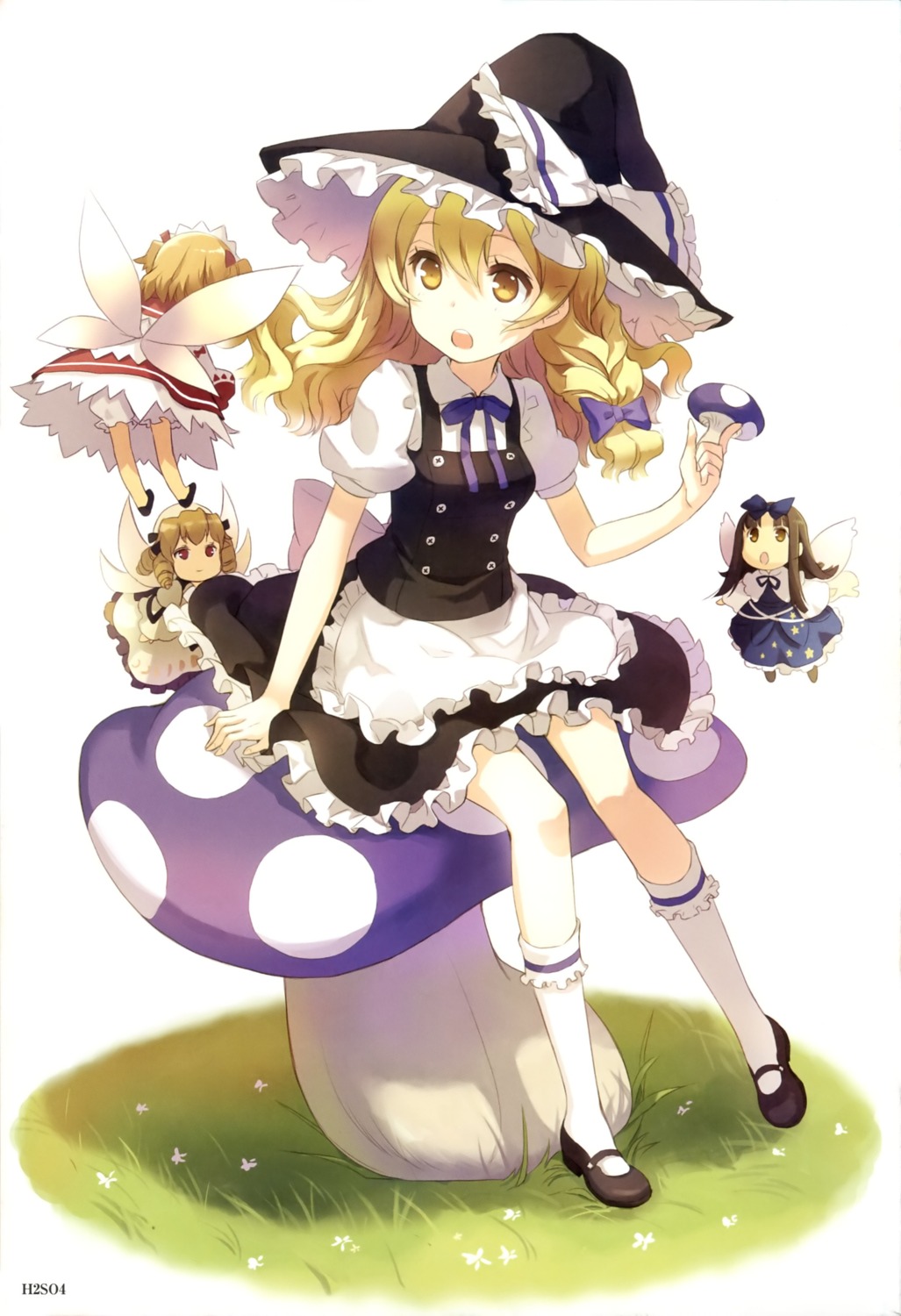 bloomers fairy h2so4 kirisame_marisa luna_child star_sapphire sunny_milk touhou wings witch