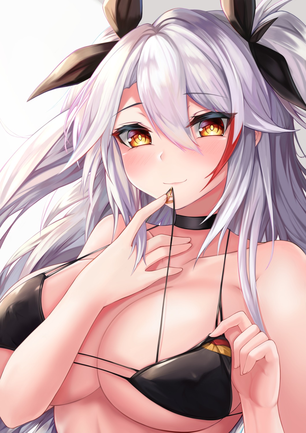 azur_lane bikini_top erect_nipples prinz_eugen_(azur_lane) ryara_vivi swimsuits undressing