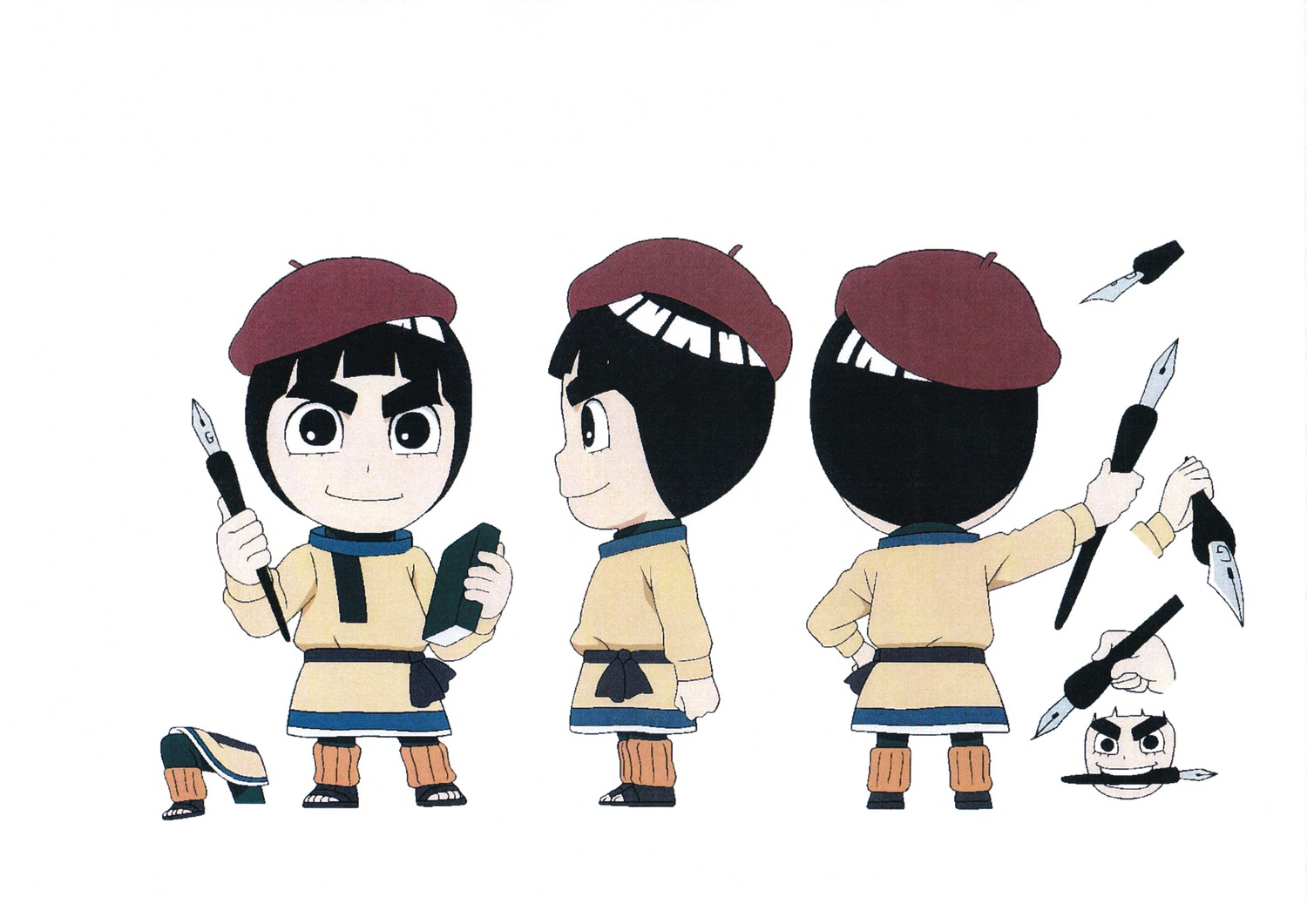 character_design chibi male naruto nishio_tetsuya rock_lee