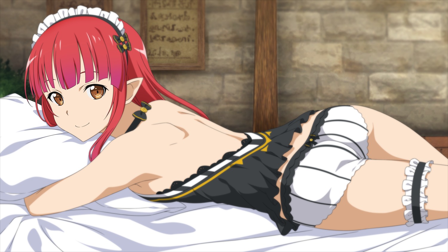 ass game_cg garter maid no_bra pointy_ears rain_(sword_art_online) sword_art_online sword_art_online_hollow_realization tagme