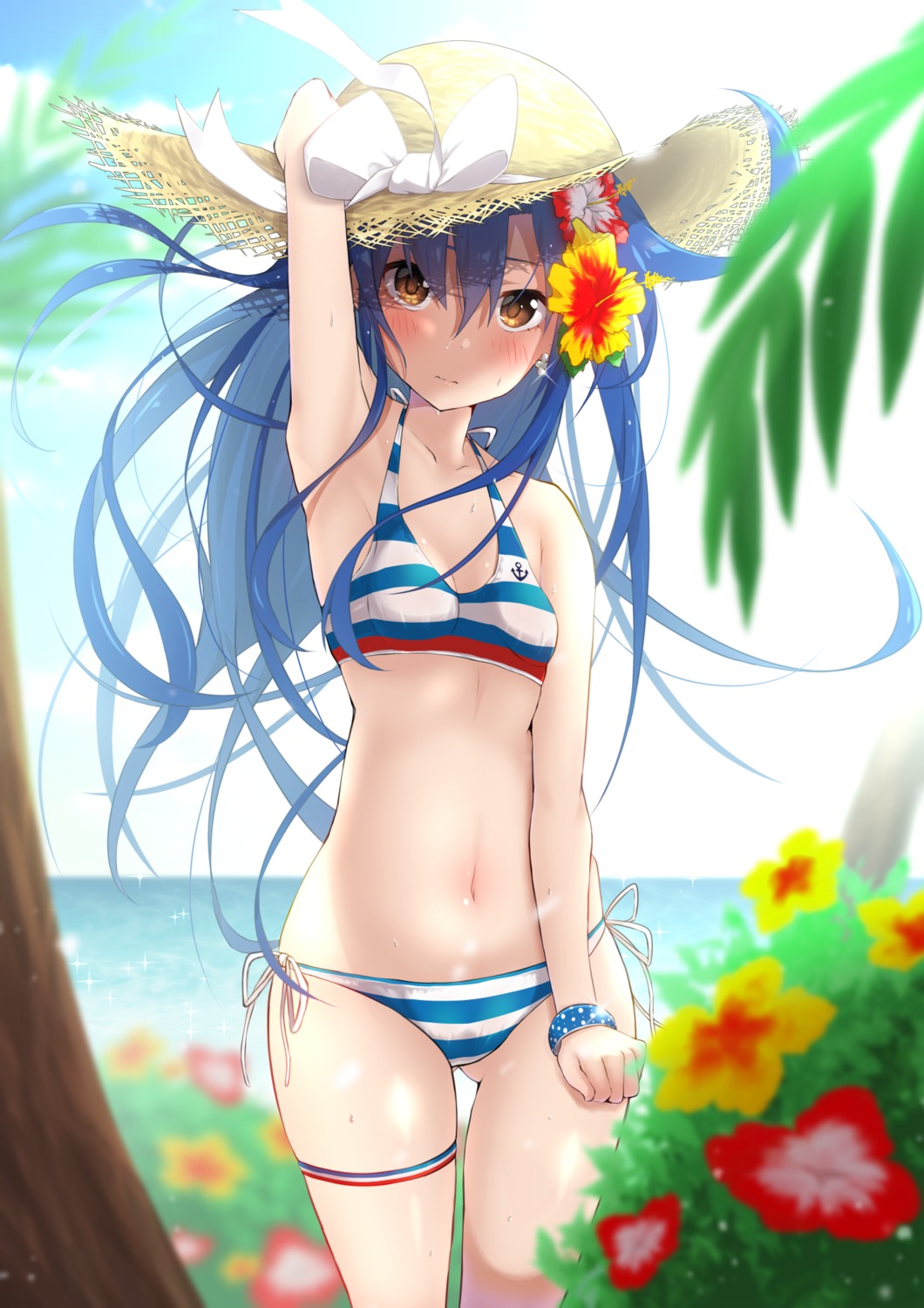 bikini cleavage garter kisaragi_chihaya sarujie_(broken_monky) swimsuits the_idolm@ster